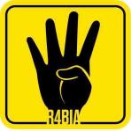 "Raba" - This is the original Rabaa solidarity poster denouncing the massacre that started this whole saga on Facebook
